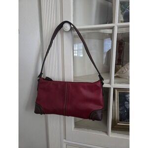 Vtg Nine West Leather Baguette Shoulder Bag Purse Color Me Red‎ 80s Y2k Classic